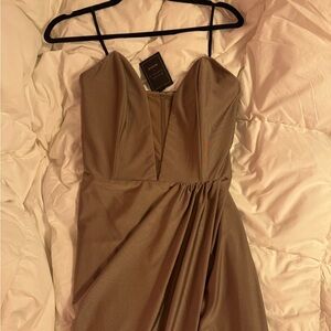 Michael Costello Elegant Bronze Dress from Revolve